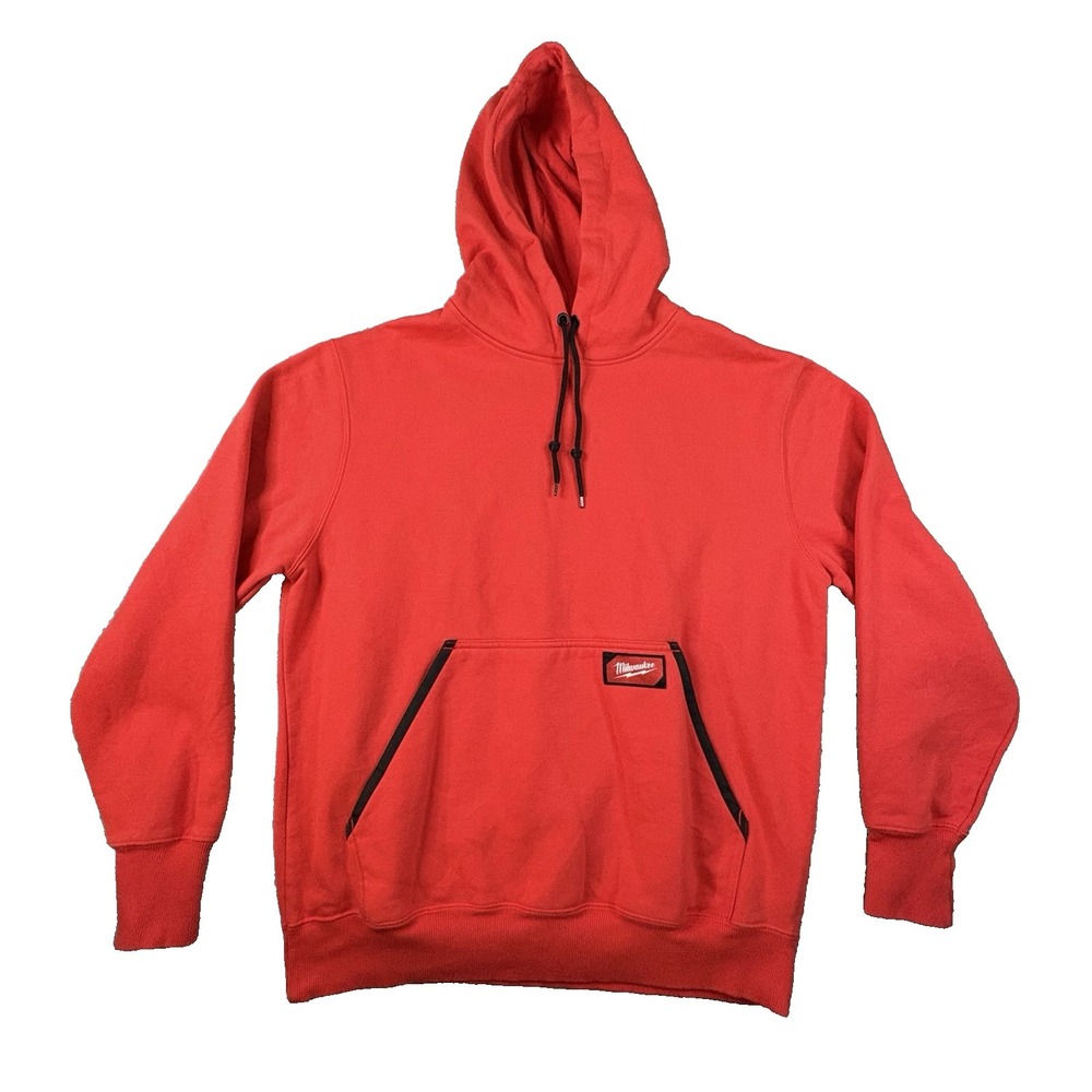 Milwaukee Men's M (fits like L/XL) Red Hoodie Workwear Carpenter Construction